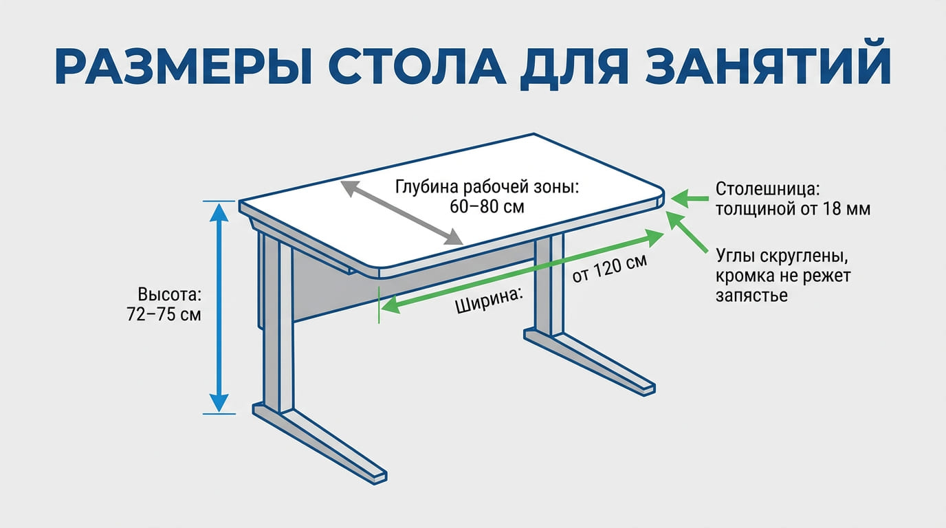 размеры стола для занятий